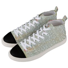 Vintage Floral Background Paper Men s Mid-top Canvas Sneakers