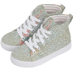 Vintage Floral Background Paper Kid s Hi-top Skate Sneakers