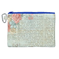 Vintage Floral Background Paper Canvas Cosmetic Bag (xl)