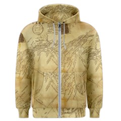 Vintage Map Background Paper Men s Zipper Hoodie by Celenk