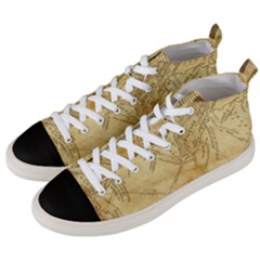 Vintage Map Background Paper Men s Mid-top Canvas Sneakers