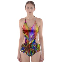 Arrangement Butterfly Aesthetics Cut-out One Piece Swimsuit by Celenk