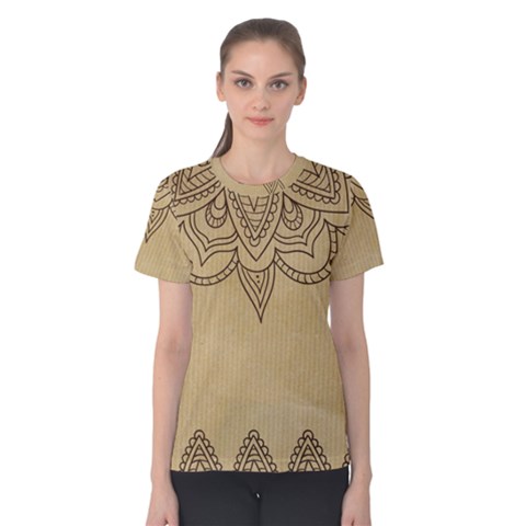 Vintage Background Paper Mandala Women s Cotton Tee by Celenk