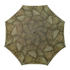 Brick Wall Stone Kennedy Golf Umbrellas by Celenk