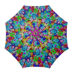 Flowers Ornament Decoration Golf Umbrellas by Celenk