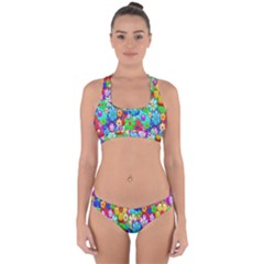 Flowers Ornament Decoration Cross Back Hipster Bikini Set by Celenk