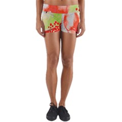 Fabric Texture Softness Textile Yoga Shorts by Celenk