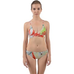 Fabric Texture Softness Textile Wrap Around Bikini Set