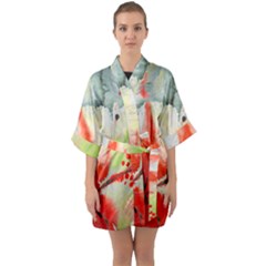 Fabric Texture Softness Textile Quarter Sleeve Kimono Robe