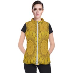 Pattern Petals Pipes Plants Women s Puffer Vest