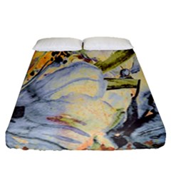 Flower Texture Pattern Fabric Fitted Sheet (queen Size) by Celenk