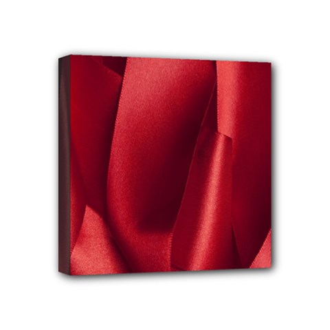 Red Fabric Textile Macro Detail Mini Canvas 4  X 4  by Celenk