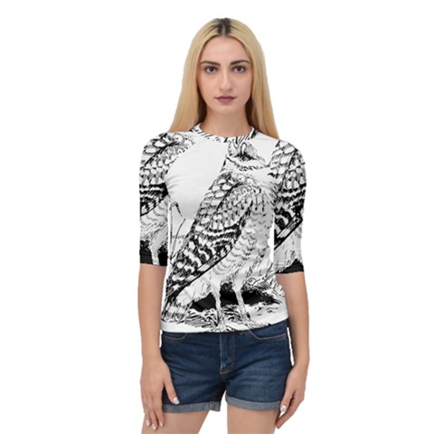 Animal Bird Forest Nature Owl Quarter Sleeve Raglan Tee by Celenk