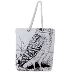 Animal Bird Forest Nature Owl Full Print Rope Handle Tote (large)