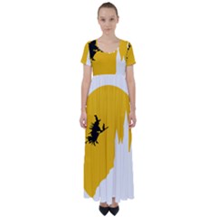 Castle Cat Evil Female Fictional High Waist Short Sleeve Maxi Dress