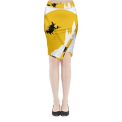 Castle Cat Evil Female Fictional Midi Wrap Pencil Skirt by Celenk