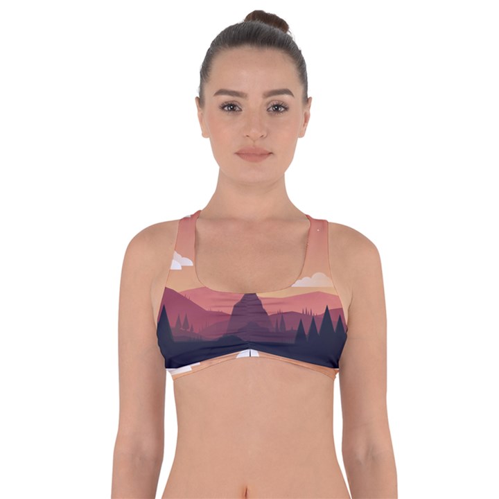 Design Art Hill Hut Landscape Got No Strings Sports Bra