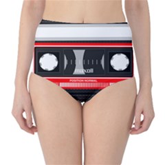 Compact Cassette Musicassette Mc High-waist Bikini Bottoms by Celenk