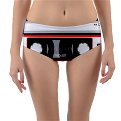 Compact Cassette Musicassette Mc Reversible Mid-waist Bikini Bottoms by Celenk