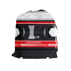 Compact Cassette Musicassette Mc Drawstring Pouches (extra Large) by Celenk