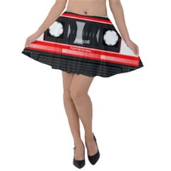 Compact Cassette Musicassette Mc Velvet Skater Skirt by Celenk