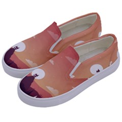 Design Art Hill Hut Landscape Kids  Canvas Slip Ons