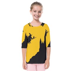 Castle Cat Evil Female Fictional Kids  Quarter Sleeve Raglan Tee