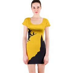 Castle Cat Evil Female Fictional Short Sleeve Bodycon Dress by Celenk