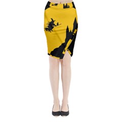 Castle Cat Evil Female Fictional Midi Wrap Pencil Skirt by Celenk