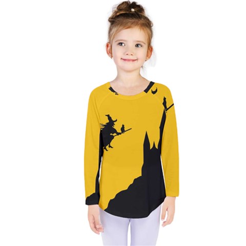 Castle Cat Evil Female Fictional Kids  Long Sleeve Tee by Celenk