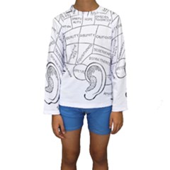 Brain Chart Diagram Face Fringe Kids  Long Sleeve Swimwear by Celenk