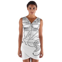 Brain Chart Diagram Face Fringe Wrap Front Bodycon Dress by Celenk