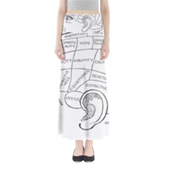 Brain Chart Diagram Face Fringe Full Length Maxi Skirt by Celenk