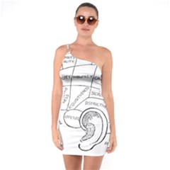 Brain Chart Diagram Face Fringe One Soulder Bodycon Dress