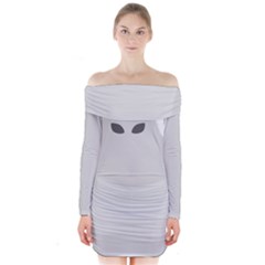 Ghost Halloween Spooky Horror Fear Long Sleeve Off Shoulder Dress