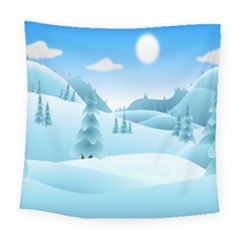 Landscape Winter Ice Cold Xmas Square Tapestry (large) by Celenk