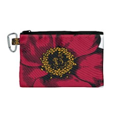 Floral Flower Petal Plant Canvas Cosmetic Bag (medium)