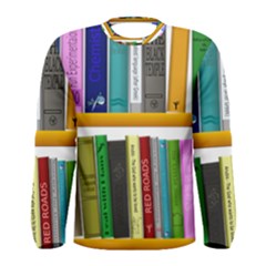 Shelf Books Library Reading Men s Long Sleeve Tee by Celenk