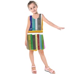 Shelf Books Library Reading Kids  Sleeveless Dress by Celenk