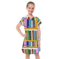 Shelf Books Library Reading Kids  Drop Waist Dress by Celenk