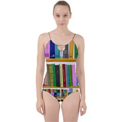 Shelf Books Library Reading Cut Out Top Tankini Set by Celenk