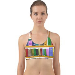 Shelf Books Library Reading Back Web Sports Bra by Celenk