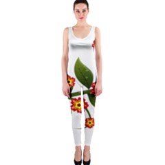 Flower Branch Nature Leaves Plant Onepiece Catsuit by Celenk