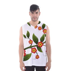 Flower Branch Nature Leaves Plant Men s Basketball Tank Top