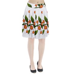 Flower Branch Nature Leaves Plant Pleated Skirt by Celenk