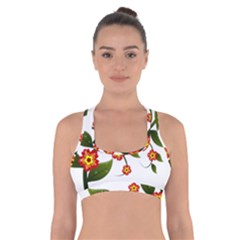 Flower Branch Nature Leaves Plant Cross Back Sports Bra