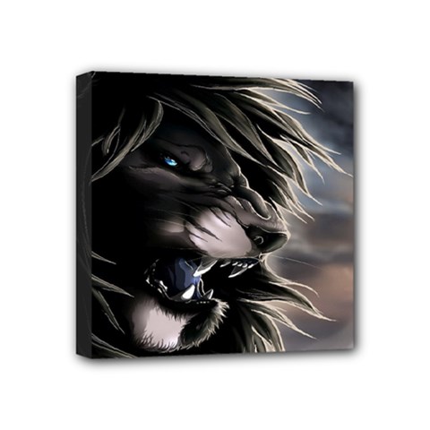 Angry Lion Digital Art Hd Mini Canvas 4  x 4 