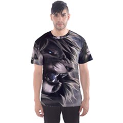 Angry Lion Digital Art Hd Men s Sports Mesh Tee