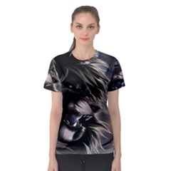 Angry Lion Digital Art Hd Women s Sport Mesh Tee