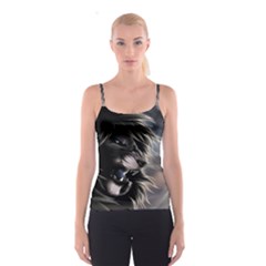 Angry Lion Digital Art Hd Spaghetti Strap Top